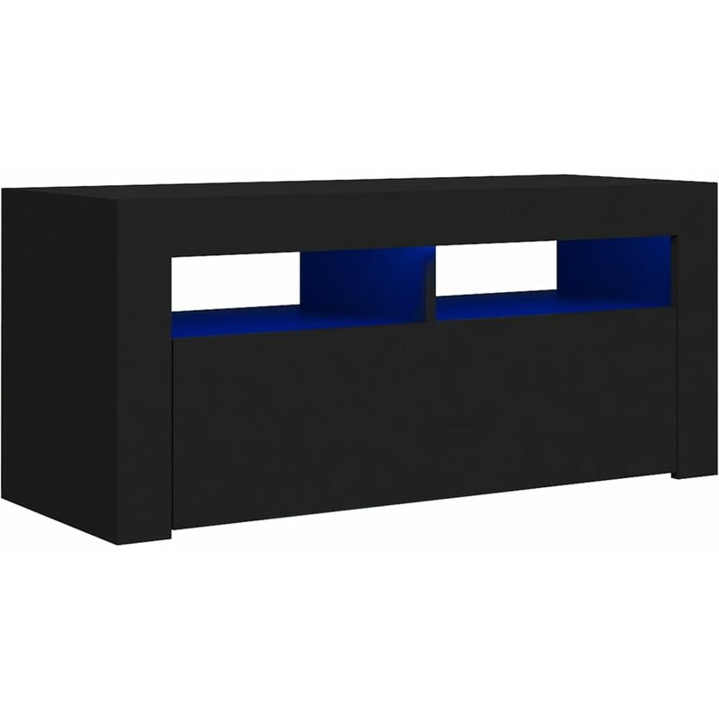 Mobile Porta tv con Luci led Nero 90x35x40 cm vidaXL - Nero