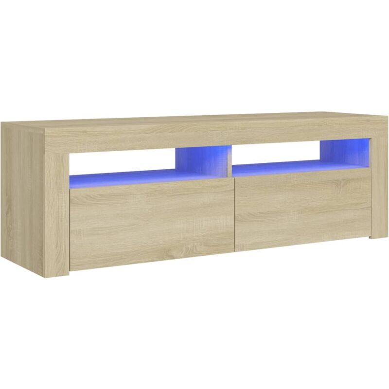 Mobile Porta TV con Luci LED Rovere Sonoma 120x35x40 cm vidaXL