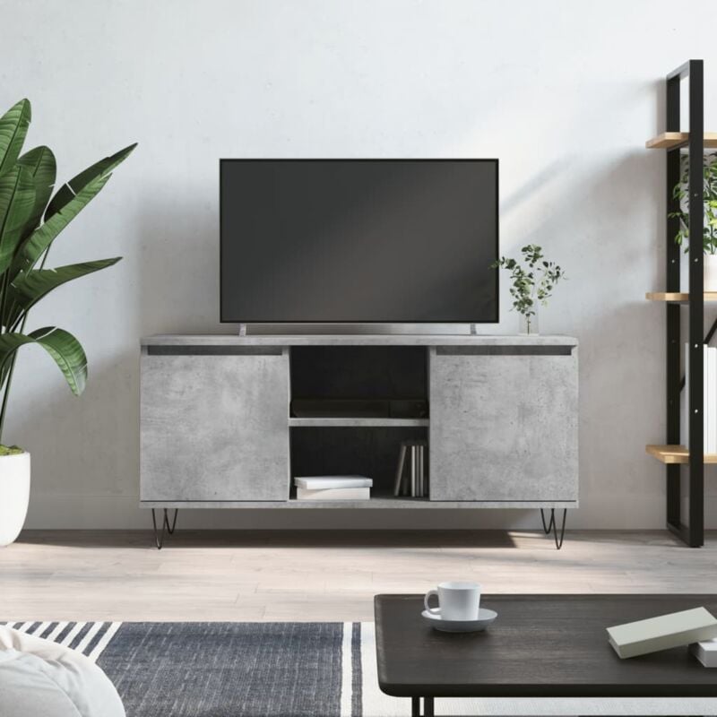 Maison du'Monde - Mobile Porta tv Grigio Cemento 104x35x50cm in - Grijs