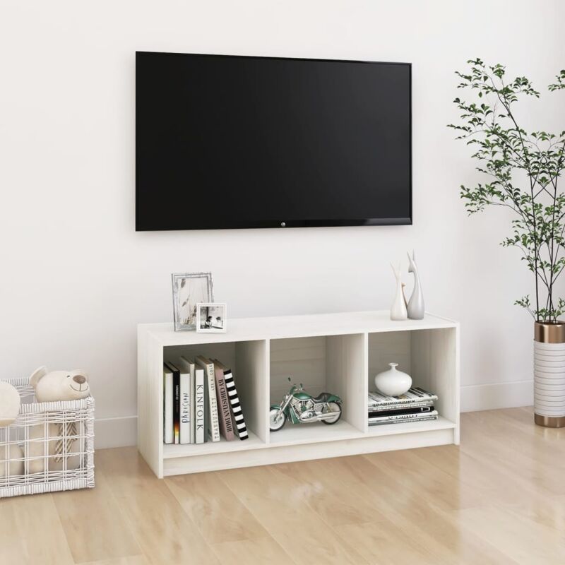 Maison du'Monde - Mobile Porta tv Bianco 104x33x41 cm in Legno - Wit