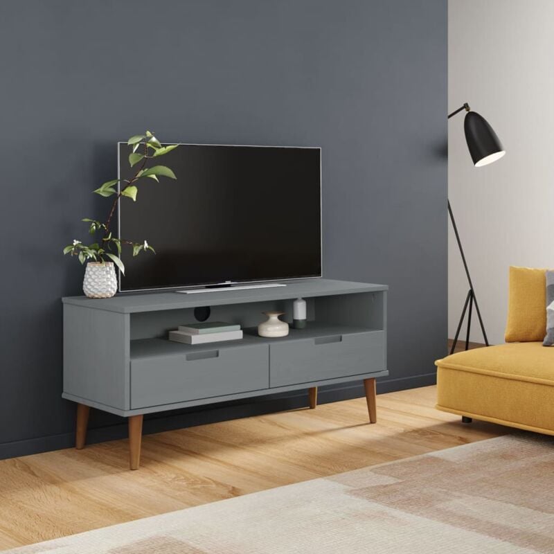 Maison du'Monde - Mobile tv molde Grigia 106x40x49 cm in Legno - Grijs