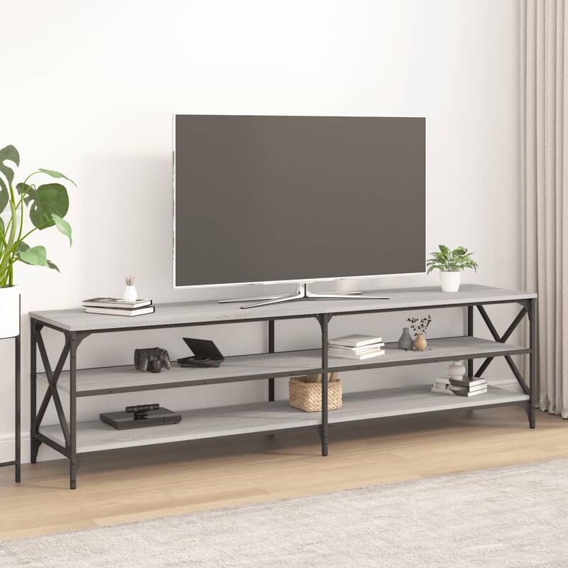 Furniture Limited - Mobile TV Grigio Sonoma 180x40x50 cm in Legno