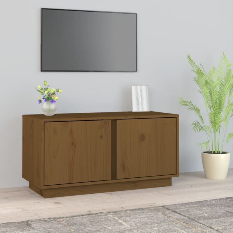 Maison du'Monde - Mobile Porta tv Miele 80x35x40,5 cm in Legno - Bruin