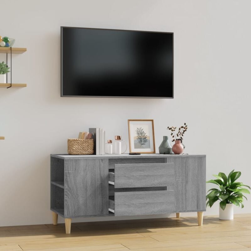 Maison du'Monde - Mobile Porta tv Grigio Sonoma 102x44,5x50 cm - Grijs