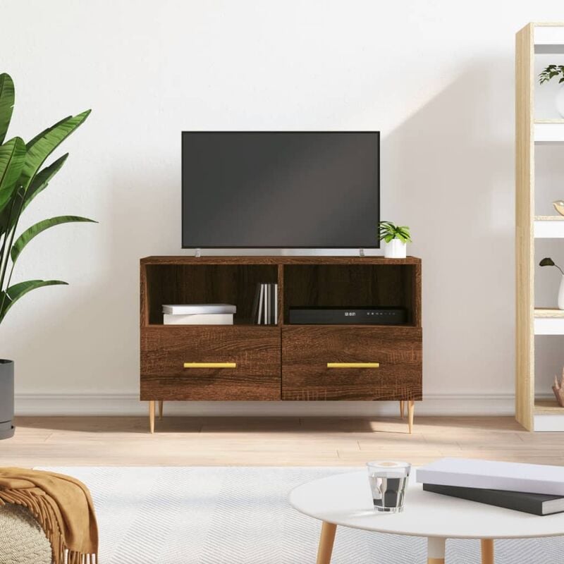 Maison du'Monde - Mobile Porta tv Rovere Marrone 80x36x50 cm in - Bruin