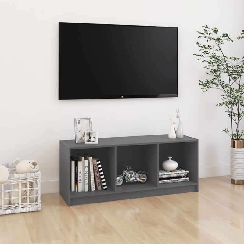 Maison du'Monde - Mobile Porta tv Grigio 104x33x41 cm in Legno - Grijs