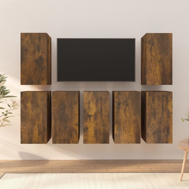 Maison du'Monde - Mobili tv 7 pz Rovere Fumo 30,5x30x60 cm in - Bruin