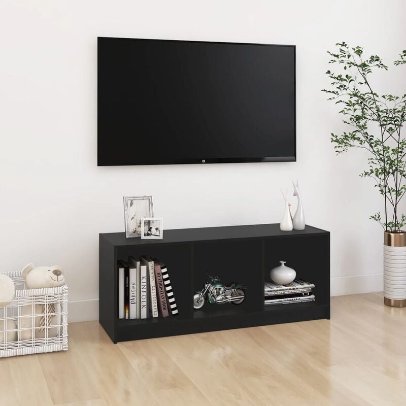 Maison du'Monde - Mobile Porta tv Nero 104x33x41 cm in Legno - Zwart