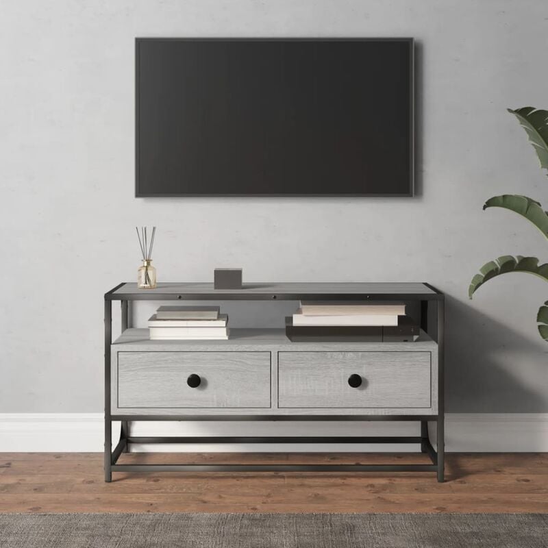 Furniture Limited - Mobile Porta TV Grigio Sonoma 80x35x45 cm in