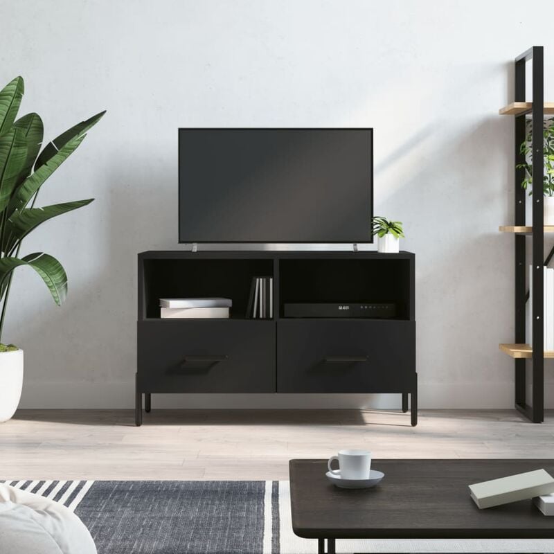 Maison du'Monde - Mobile Porta tv Nero 80x36x50 cm in Legno - Zwart