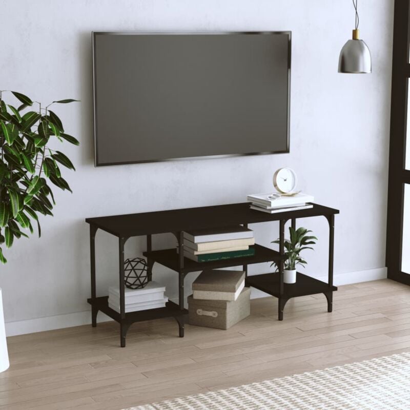 Maison du'Monde - Mobile Porta tv Nero 102x35x45,5 cm in Legno - Zwart