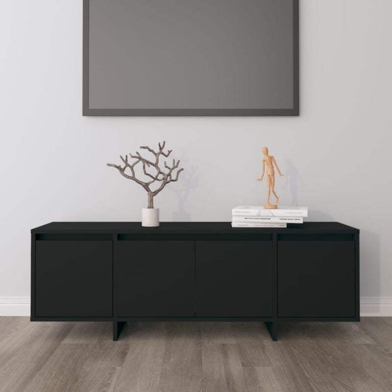 Furniture Limited - Mobile TV Nero 120x30x40,5 cm in Truciolato