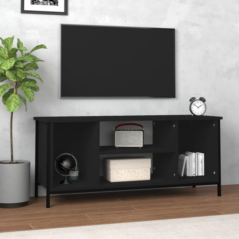 Furniture Limited - Mobile Porta TV Nero 102x35x45 cm in Legno