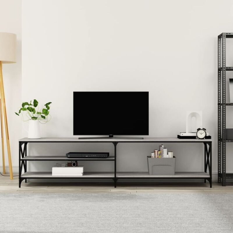 Furniture Limited - Mobile tv Grigio Sonoma 200x40x50cm Legno - Grijs