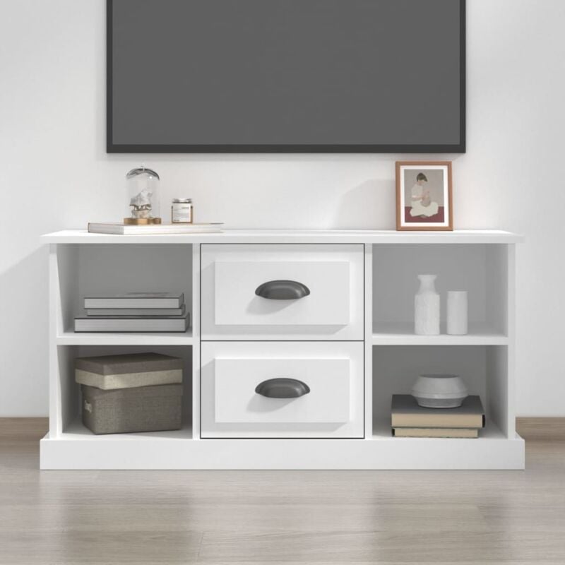 VidaXL Mobile Porta tv Bianco 99,5x35,5x48 cm in Legno Multistrato