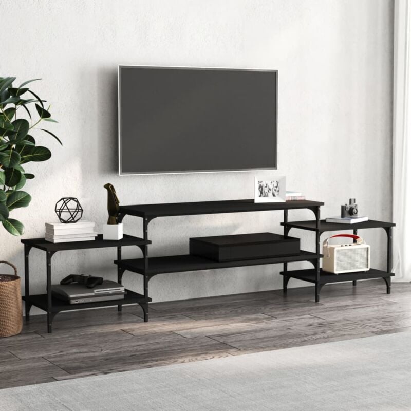 VidaXL Mobile Porta tv Nero 197x35x52 cm in Legno Multistrato