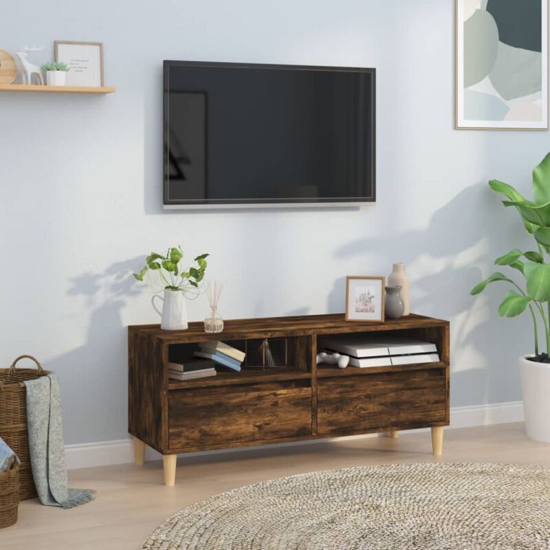 VidaXL Mobile tv Rovere Fumo 100x34,5x44,5 cm in Legno Multistrato