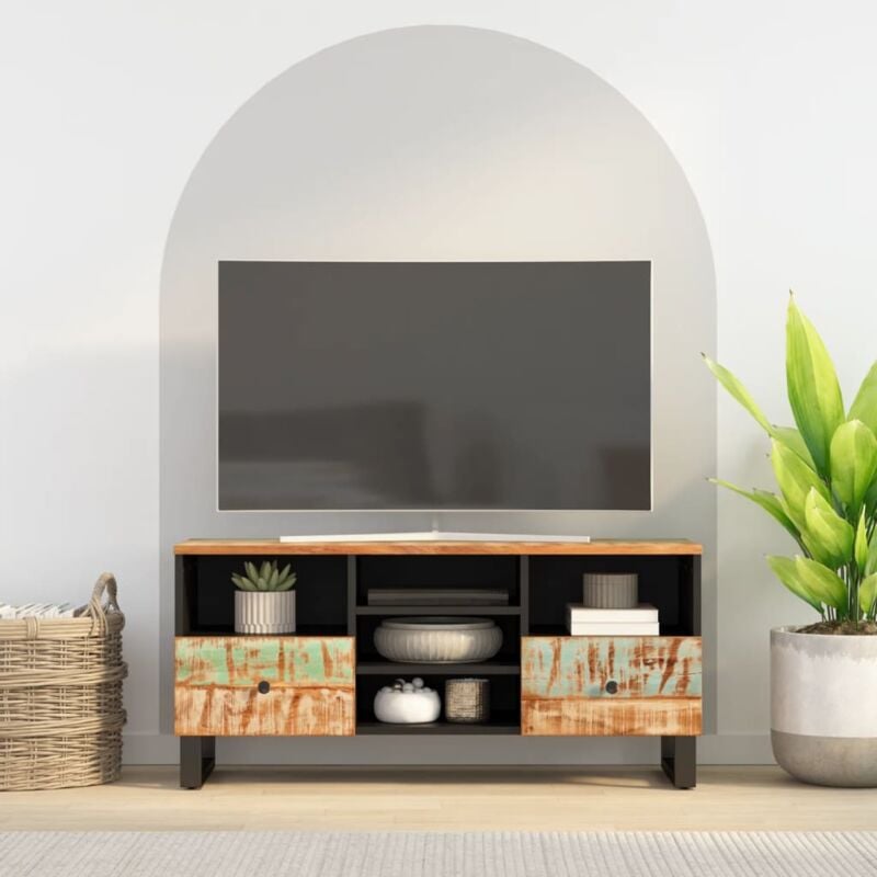 VidaXL Mobile tv 100x33x46cm Legno Massello Recupero Legno Multistrato