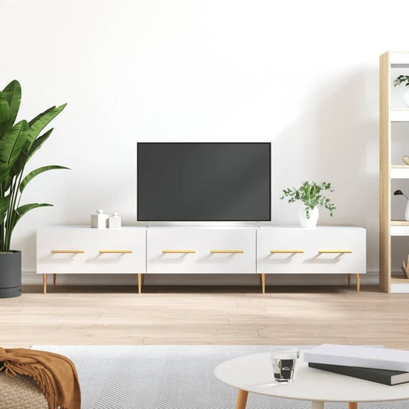 VidaXL Mobile Porta tv Bianco Lucido 150x36x30 cm in Legno Multistrato