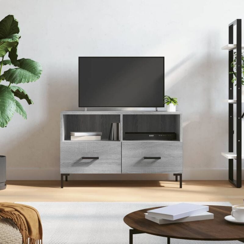 Mobile Porta tv, Armadietti per tv Grigio Sonoma 80x36x50 cm in Legno Multistrato vidaXL