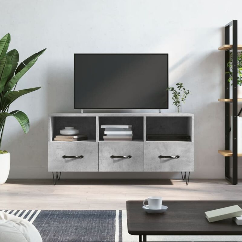 VidaXL Mobile Porta tv Grigio Cemento 102x36x50 cm Legno Multistrato