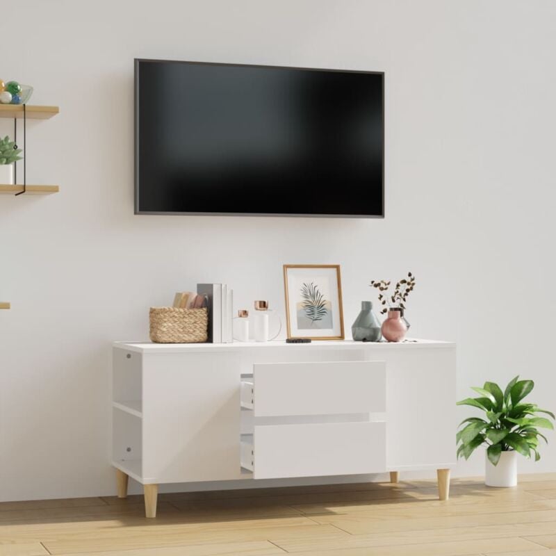 Mobile Porta tv, Armadietti per tv Bianco 102x44,5x50 cm in Legno Multistrato vidaXL