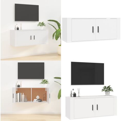 Mobile Porta TV a Parete Bianco 100x34,5x40 cm - Mobile TV - Mobile da parete