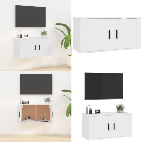 Mobile Porta TV a Parete Bianco 80x34,5x40 cm - Mobile TV - Mobile da parete