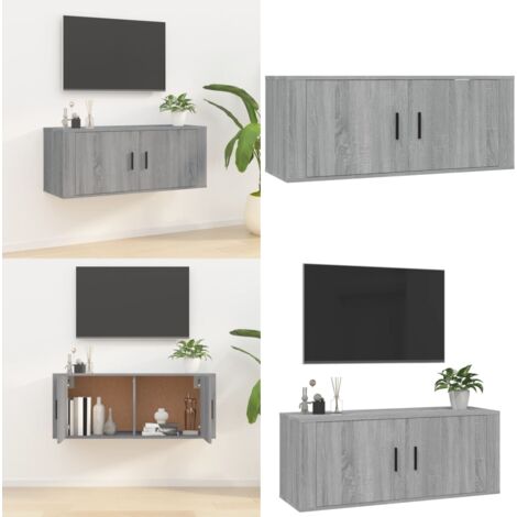 Mobile Porta TV a Parete grigio sonoma 100x34,5x40 cm - Mobile TV - Mobile da parete