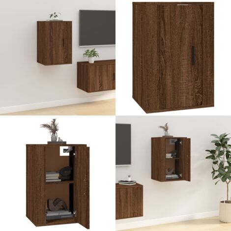 Mobile Porta TV a Parete Rovere Marrone 40x34,5x60 cm - Mobile TV - Mobile per TV