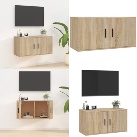 Mobile Porta TV a Parete rovere sonoma 80x34,5x40 cm - Mobile TV - Mobile da parete