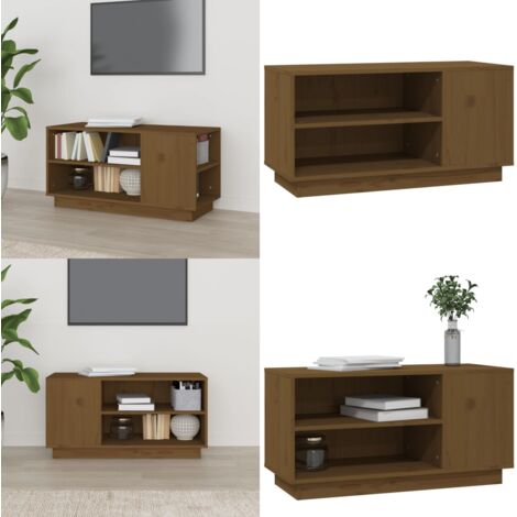 Mobile Porta TV ambra 80x35x40,5 cm in Legno Massello di Pino - Mobile in legno - Mobile porta TV
