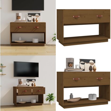 Mobile Porta TV ambra 90x40x60 cm in Legno Massello di Pino - Mobile porta TV - Mobile in legno massello