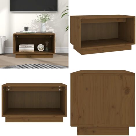 Mobile Porta TV Ambrato 60x35x35 cm in Legno Massello di Pino - Mobile TV marrone ambra - Mobile TV in pino