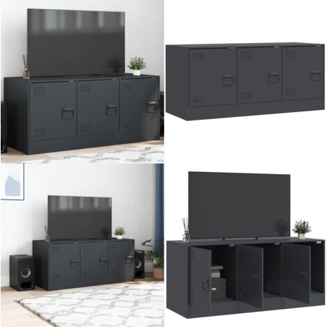 Mobile Porta TV Antracite 99x39x44 cm in Acciaio - Mobile TV in acciaio - Mobile TV antracite
