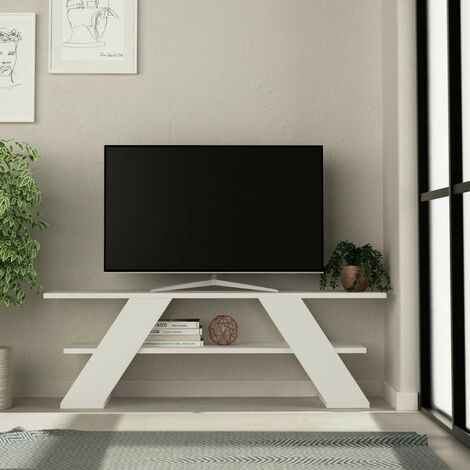 Mobile porta Tv aperto 2 ripiani Farfalla 120 colore bianco