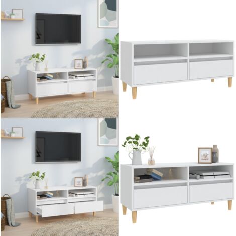 Mobile Porta TV Bianco 100x34,5x44,5 cm in Legno Multistrato - Mobile porta TV - TV stand