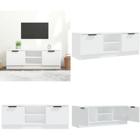 Mobile Porta TV Bianco 102x35x36,5 cm in Legno Multistrato - Mobile TV Bianco - Mobile TV in Legno Multistrato