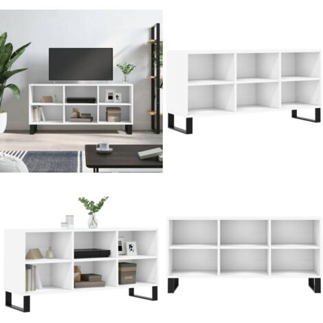 Mobile Porta TV Bianco 103,5x30x50 cm in Legno Multistrato - Mobile TV in legno - Mobile TV con scomparti