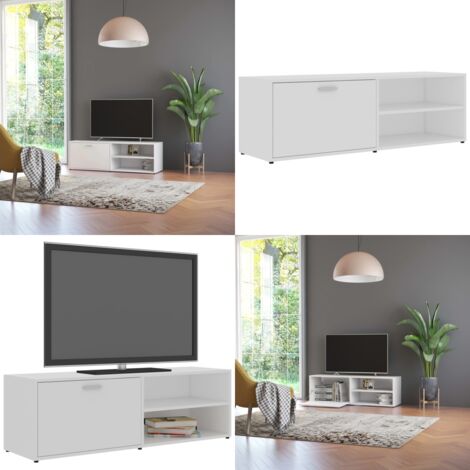Mobile Porta TV Bianco 120x34x37 cm in Legno Multistrato - TV Stand - Mobiletto HiFi