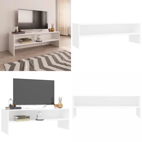 Mobile Porta TV Bianco 120x40x40 cm in Legno Multistrato - Mobile TV classico - Mobile TV con vano a giorno