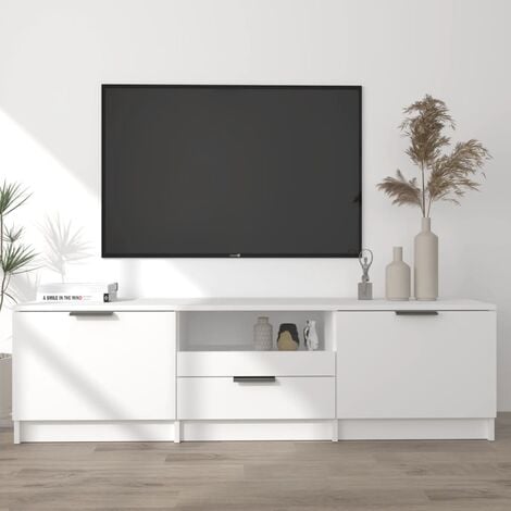 MOBILE TV BASSO MODERNO BIANCO SOGGIORNO PARETE IN LEGNO 1X42X40