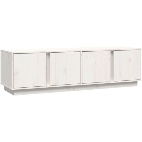 Mobile Porta TV Bianco 140x40x40 cm in Legno Massello di Pino vidaXL