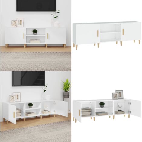 Mobile Porta TV Bianco 150x30x50 cm in Legno Multistrato - Mobile porta TV - Mobile in legno