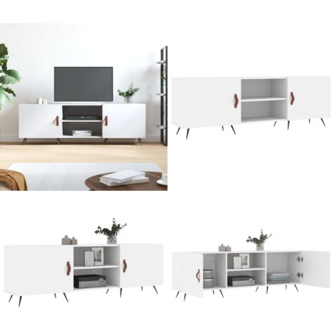 Mobile Porta TV Bianco 150x30x50 cm in Legno Multistrato - TV Stand - Mobile in Legno