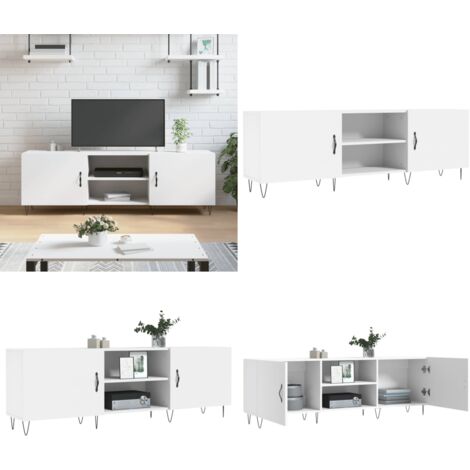 Mobile Porta TV Bianco 150x30x50 cm in Legno Multistrato - TV Stand - Mobile in Legno