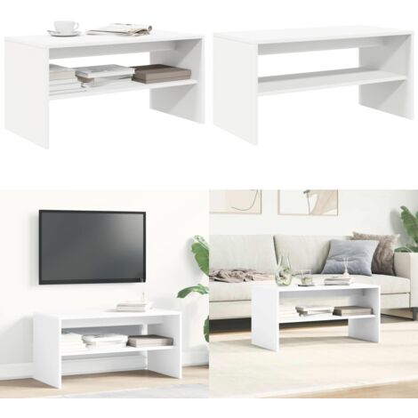 Mobile Porta TV Bianco 80x40x40 cm in Legno Multistrato - Tavolino da caffè - Legno tecnico