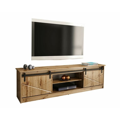 Mobile porta TV Charlotte 156, Quercia di Wotan, Il numero di porte: 0, Numero di cassetti: 0, 200x57x35cm