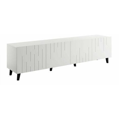 Mobile porta TV Charlotte 176, Bianco, Il numero di porte: 0, Numero di cassetti: 0, 200x52x42cm