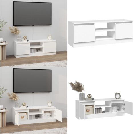 Mobile Porta TV con Anta Bianco 102x30x36 cm - Mobile TV con anta - Mobile TV con anta bianca